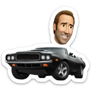 nic cage from fast and furious saying let's ride sticker