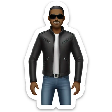 black skinny biker jacker sticker