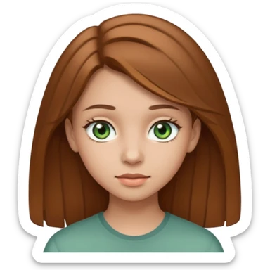 Девушка, шатенка, лет 18 с серо зелёными глазами sticker