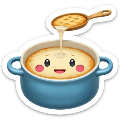 Hazme un pan de sopa l pero que la sopa esté adentro de el pan que sea como un cuenco sticker