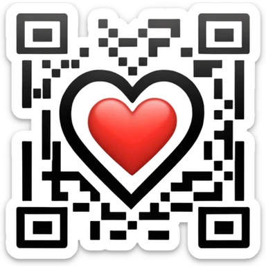 qr code with a heart sticker