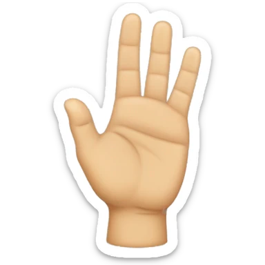 single cupped hand waving bent fingers sticker