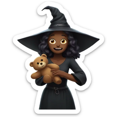 witch exorcising a teddybear  sticker