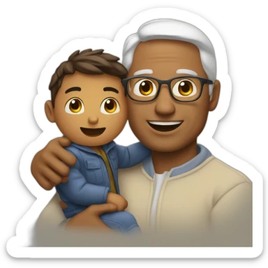 Papa avec son fils sticker
