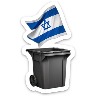 Israël flag in garbage bin sticker