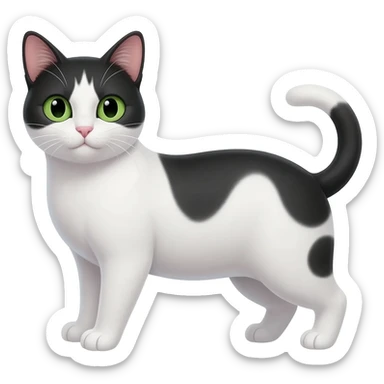 Cat White and black eyes green sticker