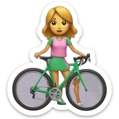 Chica con velo rosa y camisa verde sticker