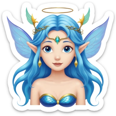Pretty mermaid with fairy wings and elf ears sticker
