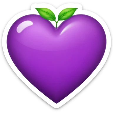 purple heart with a leaf sticker