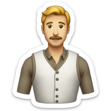 homme imberbe avec cicatrice sticker