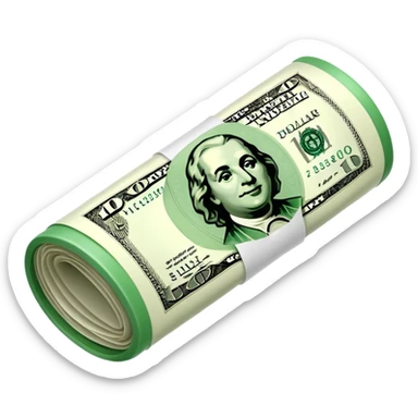 Money that is like a tube One dollar sticker