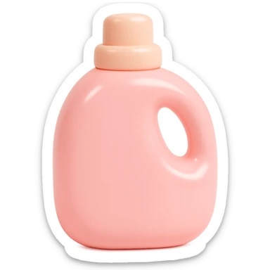 Show a close-up of the vinyl figure style detergent bottle, emphasizing the glossy vinyl texture and playful details sticker