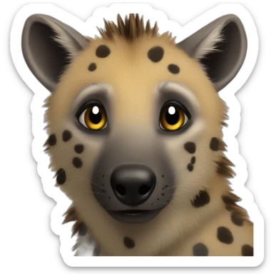 Hyena heart eyed sticker