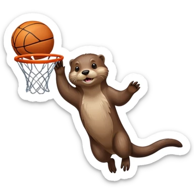 A otter dunking a basketball sticker