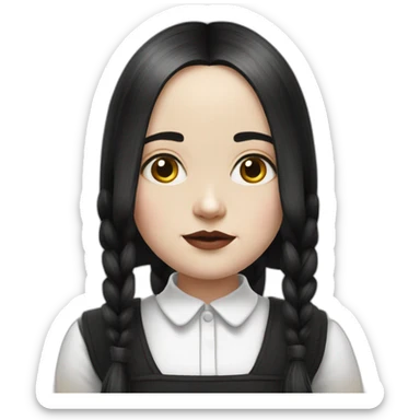 wednesday adams hyperrealistic sticker