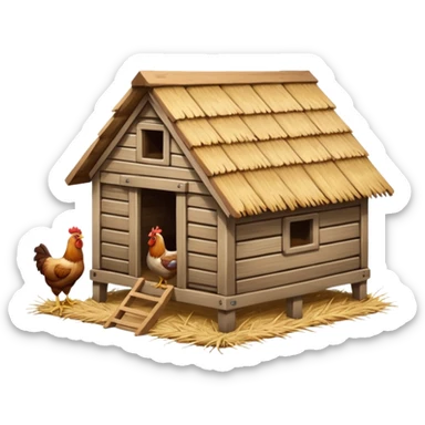chicken coop, hen house sticker
