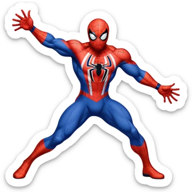 Huge muscle Spider-Man wearing a USA hockey jersey sticker