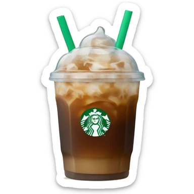 Starbuck ice coffee with ice cubes sticker
