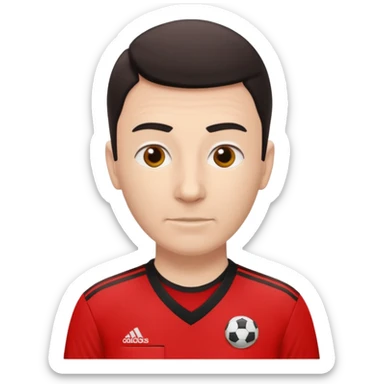Do a simple soccer referee emoji with a red adidas shirt sticker