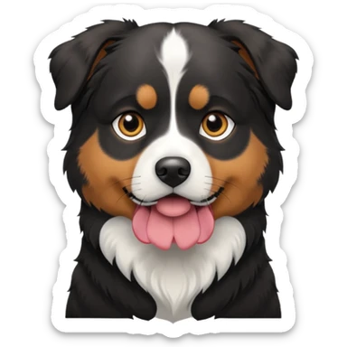Australian Shepherd Rottweiler mix black and white dog mix sticker