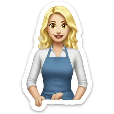 Beautiful blonde baking Christmas cookies ￼ sticker