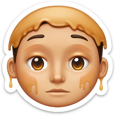 greasy person with oil on their face sticker