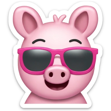 Create peppa pig with sunglasses  sticker