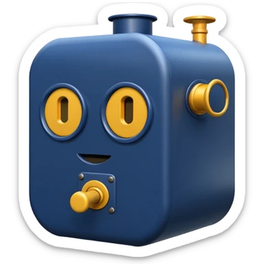 navy blue boiler emoji modern sticker