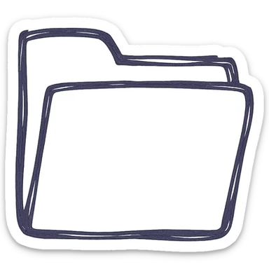 purple folder icon, minimal line art, icon style sticker