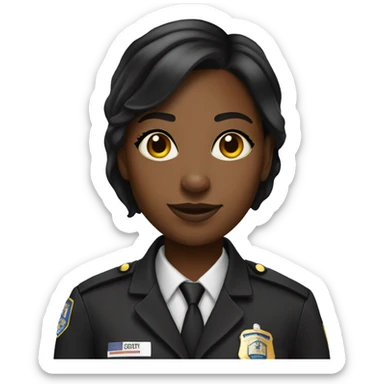 Black girl correction officer  sticker