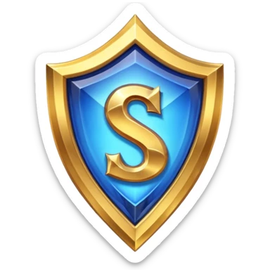 Create a custom emoji badge featuring a stylized, glossy letter “S”. Style it after the Challenger rank from League of Legends. Use gold & sapphire blue colors, radiant glow effects, and a majestic, high-prestige frame.
 sticker