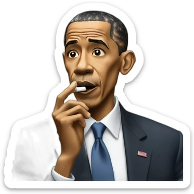 Barack Obama inhaling a ciggy sticker
