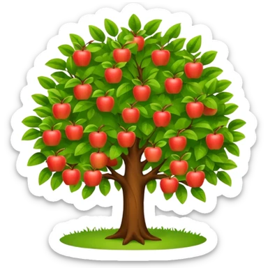 summer tree with apples sticker