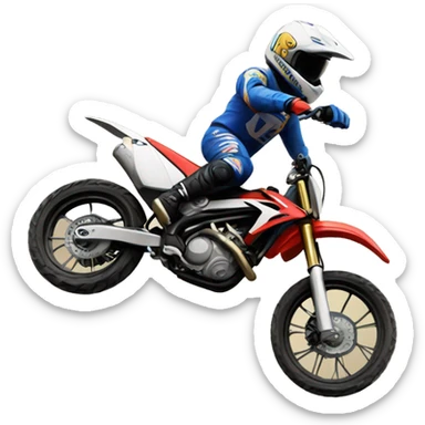 Dirt bike on one stoppie  sticker