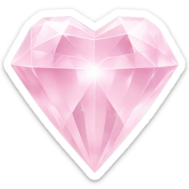 Pastel pink diamond crystal heart with sticker