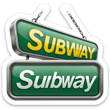 subway restrunt  sign sticker