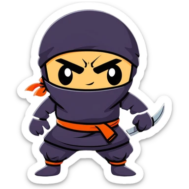 scared ninja sticker