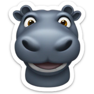 A person who looks like a hippopotamus sticker