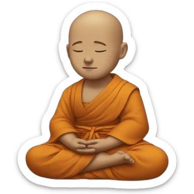 Meditating monk sticker
