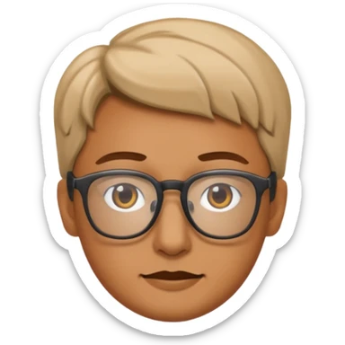 Brownie with glasses sticker