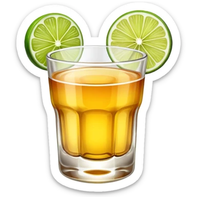 Tequila shot with lime sticker