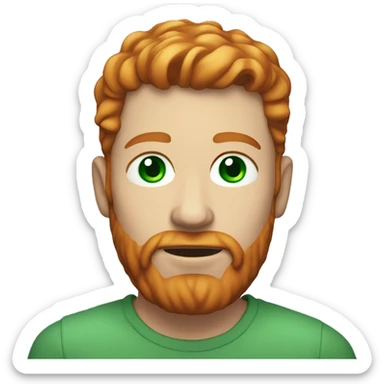 Man with ginger hair and short beard with freckles on face and green-blue eyes sticker
