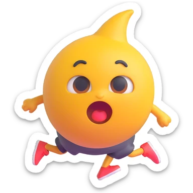 motivational emoji working hard, sweat on forehead, focused eyes, running or moving fast sticker