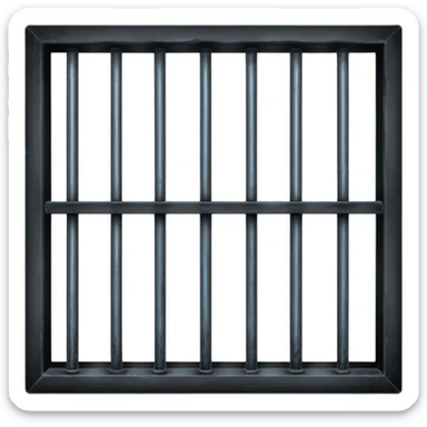 prison window with bars sticker