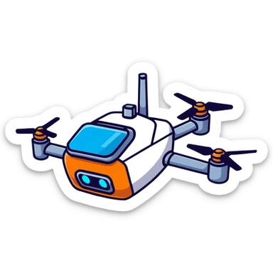 Murder Drones N character, robotic drone with menacing blue eyes, metallic body with blue accents sticker