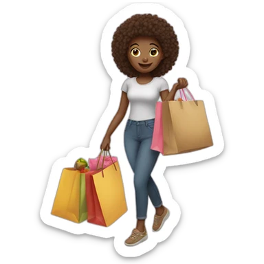 Girl with shopping bag  sticker