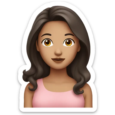 brunette girl with blush  sticker