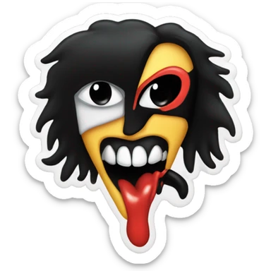 kiss band logo with four, gene simmons sticker