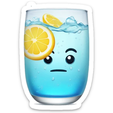 Bubbling seltzer in a glass sticker