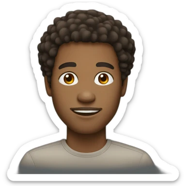 man with mid dark skintone and afro hair sticker